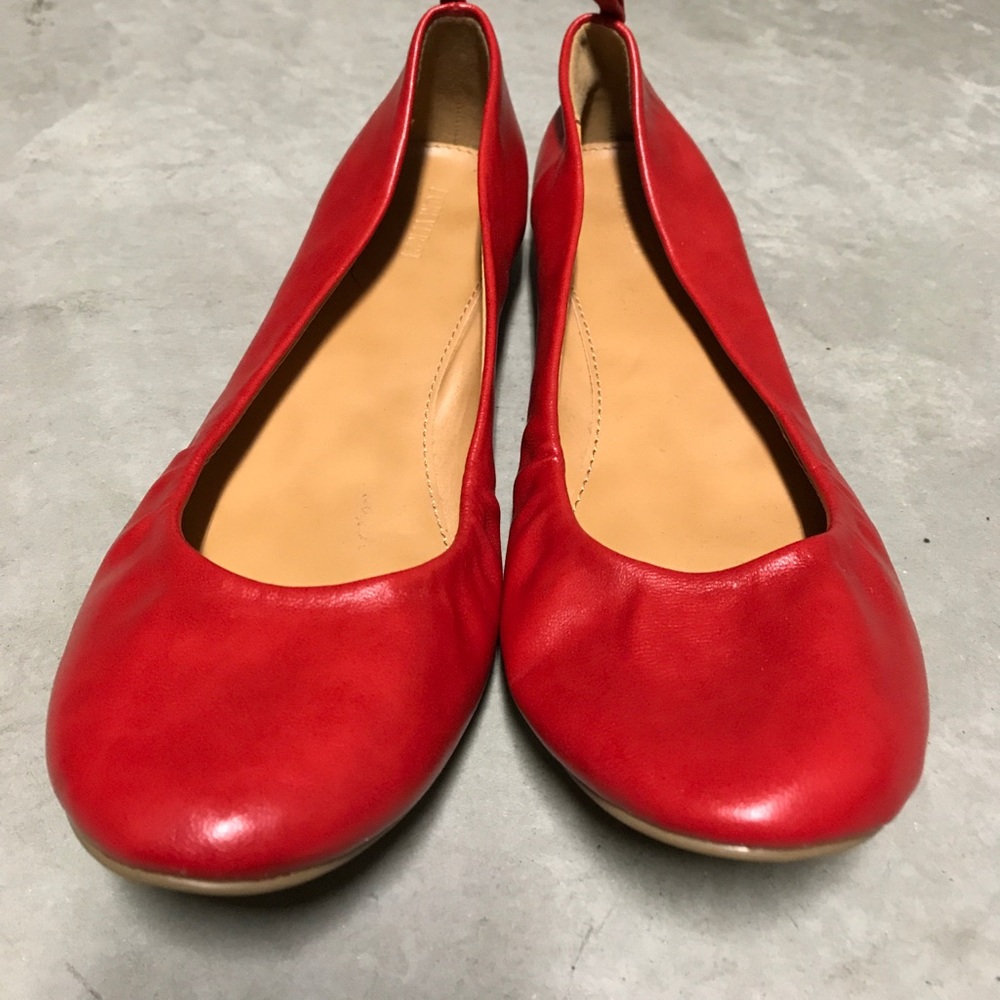 Red ballerina flats